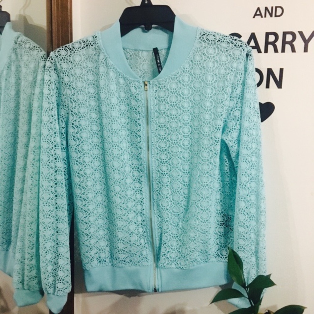 Light blue bomber jacket